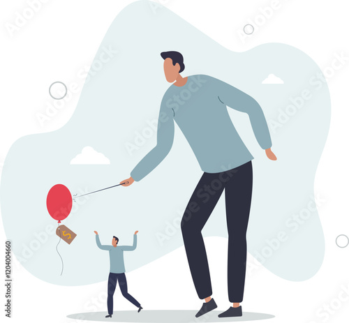 Reduce inflation by increase interest rate, FED or central bank monetary policy to cut or decrease inflation problem concept.flat characters.