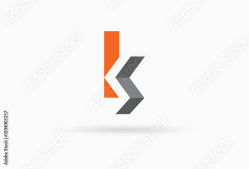 Origami Style Letter k s Logo. Intersected Square Alphabet Logotype Concept for Business, Branding, Identity, Marketing, Technology, that Related with Letter k, Letter s, Letter k s, Letter s k.