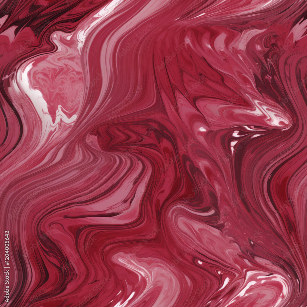 Fototapeta premium A marble texture with a gradient of deep red and vibrant pink, intricate swirling patterns, smooth blending, abstract and luxurious design, seamless and atmospheric 