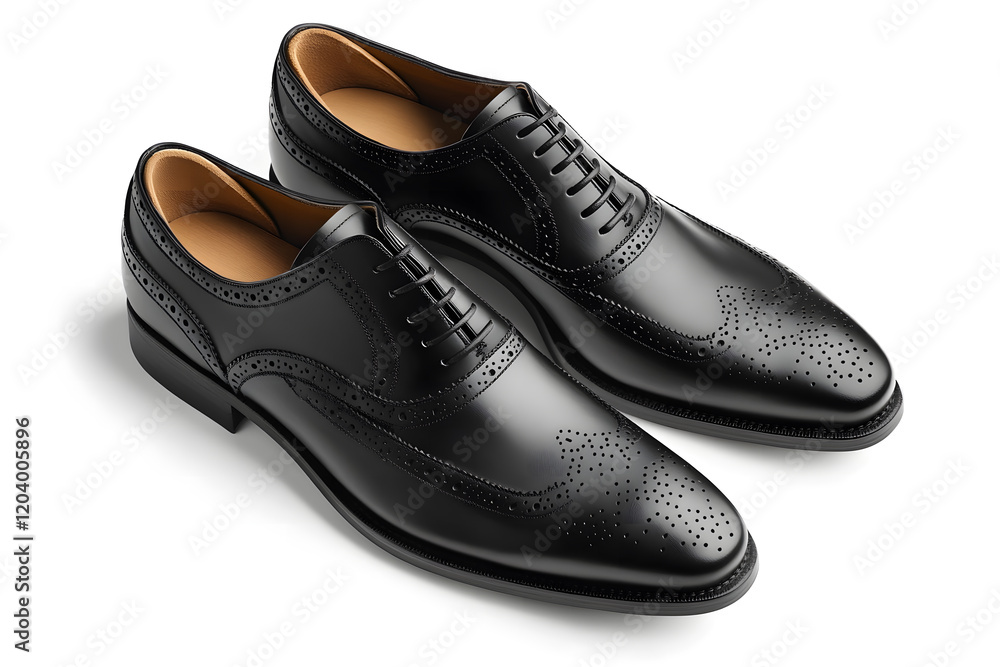 Black Formal Leather Shoes Isolated on White Background Black Formal Leather Shoes Isolated on White Background
