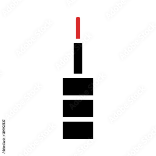 Stylized Illustration of a Black and Red Screwdriver Tool for Repairs