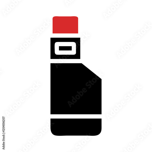 Stylized vapor device illustration featuring red and black color scheme