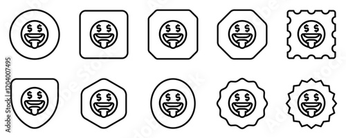 Editable greedy face expression emoticon vector icon. Part of a big icon set family. Part of a big icon set family. Perfect for web and app interfaces, presentations, infographics, etc
