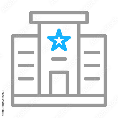 Police station building icon. Concept of law, justice, and security.