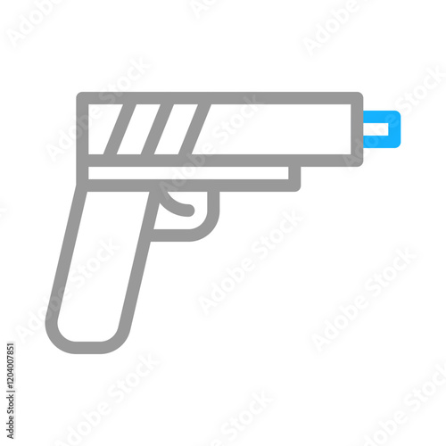 Pistol gun line icon. Concept of weapon, danger, and crime.