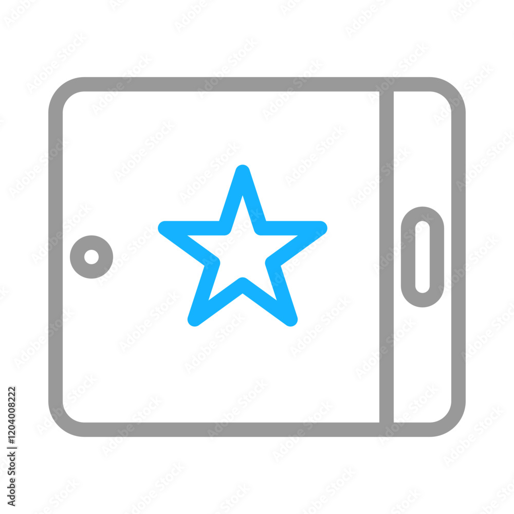 Tablet with star icon. Concept of favorite, rating, and quality. Tablet with star icon. Concept of favorite, rating, and quality.