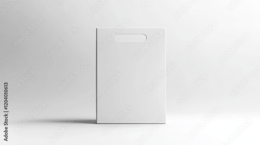 White paper bag mockup, studio, plain background, packaging design White paper bag mockup, studio, plain background, packaging design