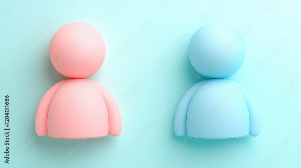 Vibrant portrait, two individuals against a blue and pink backdrop two Vibrant portrait, two individuals against a blue and pink backdrop two