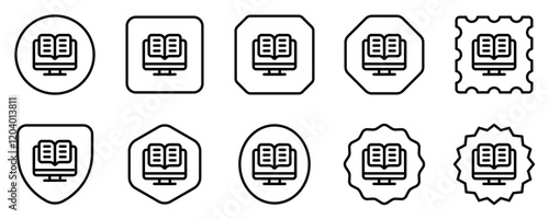 Editable e-book, digital library vector icon. Online learning, course, tutorial. Part of a big icon set family. Perfect for web and app interfaces, presentations, infographics, etc