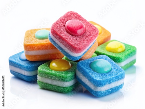 Sparkling Clean: Dishwasher Tablets on White Background