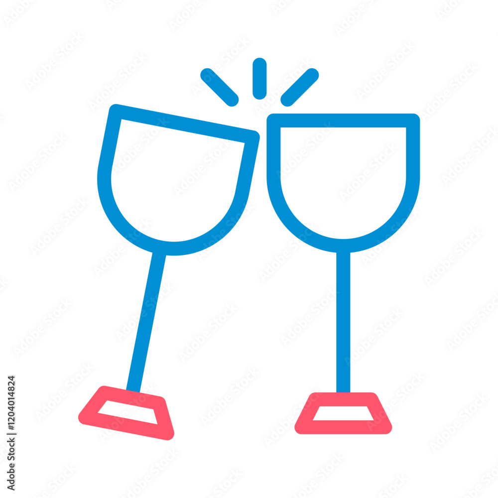 Two wine glasses toasting. Concept of celebration, party, and cheers. Two wine glasses toasting. Concept of celebration, party, and cheers.