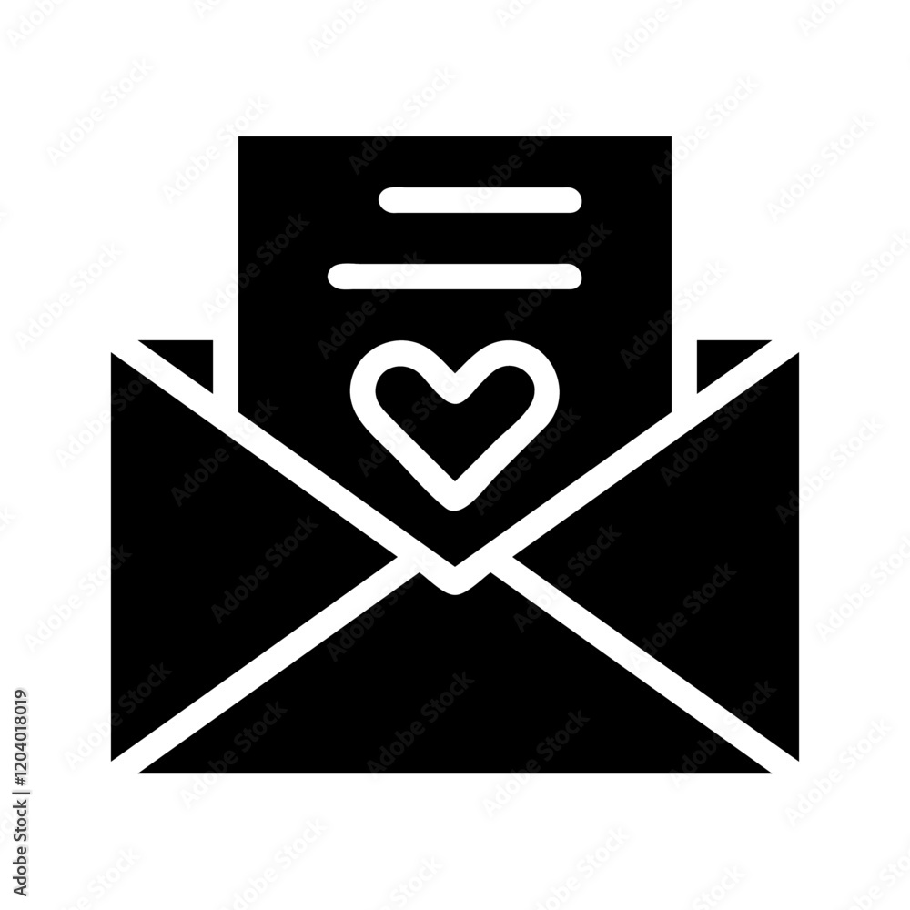 Love letter in envelope with heart symbol. Concept of romance, affection, and communication. Love letter in envelope with heart symbol. Concept of romance, affection, and communication.