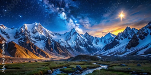 Starry Night over Sary Mogul Pass, Alay Range, Kyrgyzstan - Epic Mountain Trek photo