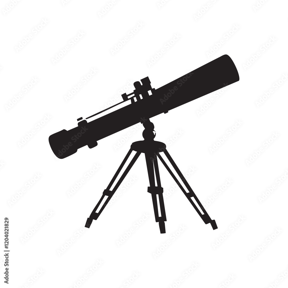 A telescope is on a tripod A telescope is on a tripod
