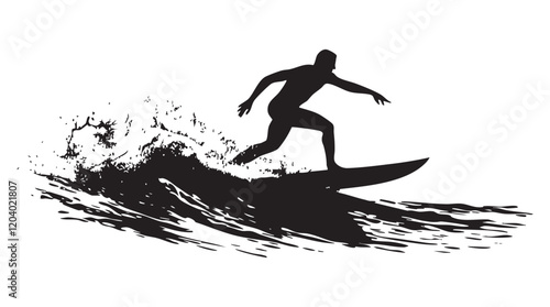 A man is surfing on a wave