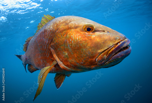 Cubera snapper swimming off Panama photo