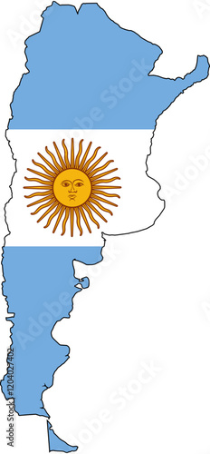 Map of Argentina with Flag Overlay