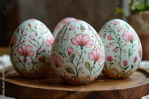 Artistic easter egg decor photo