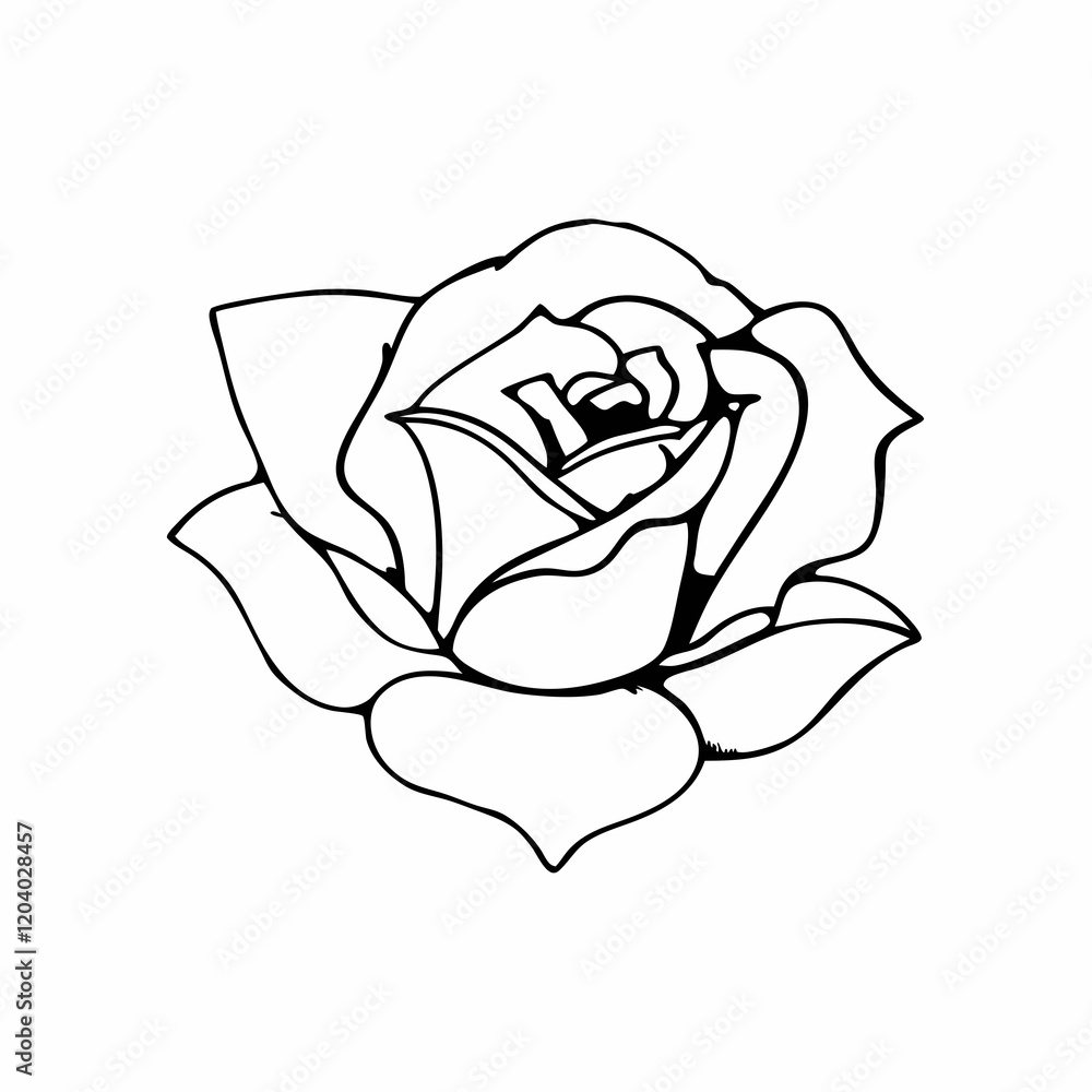 hand drawn rose