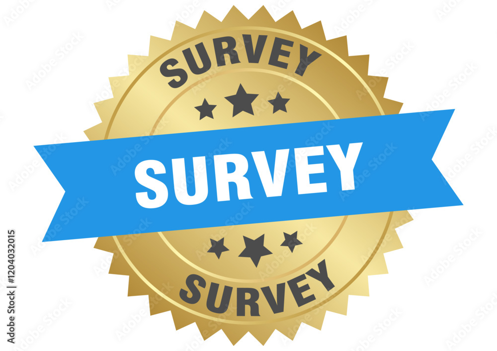 survey. survey round blue and gold label isolated on transparent background survey. survey round blue and gold label isolated on transparent background