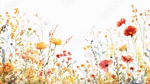 Autumn Meadow Floral Border