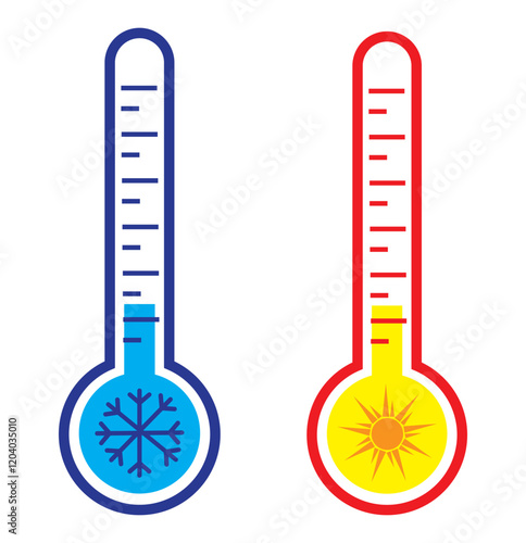 Thermometer icon or temperature symbol, vector and illustration 
