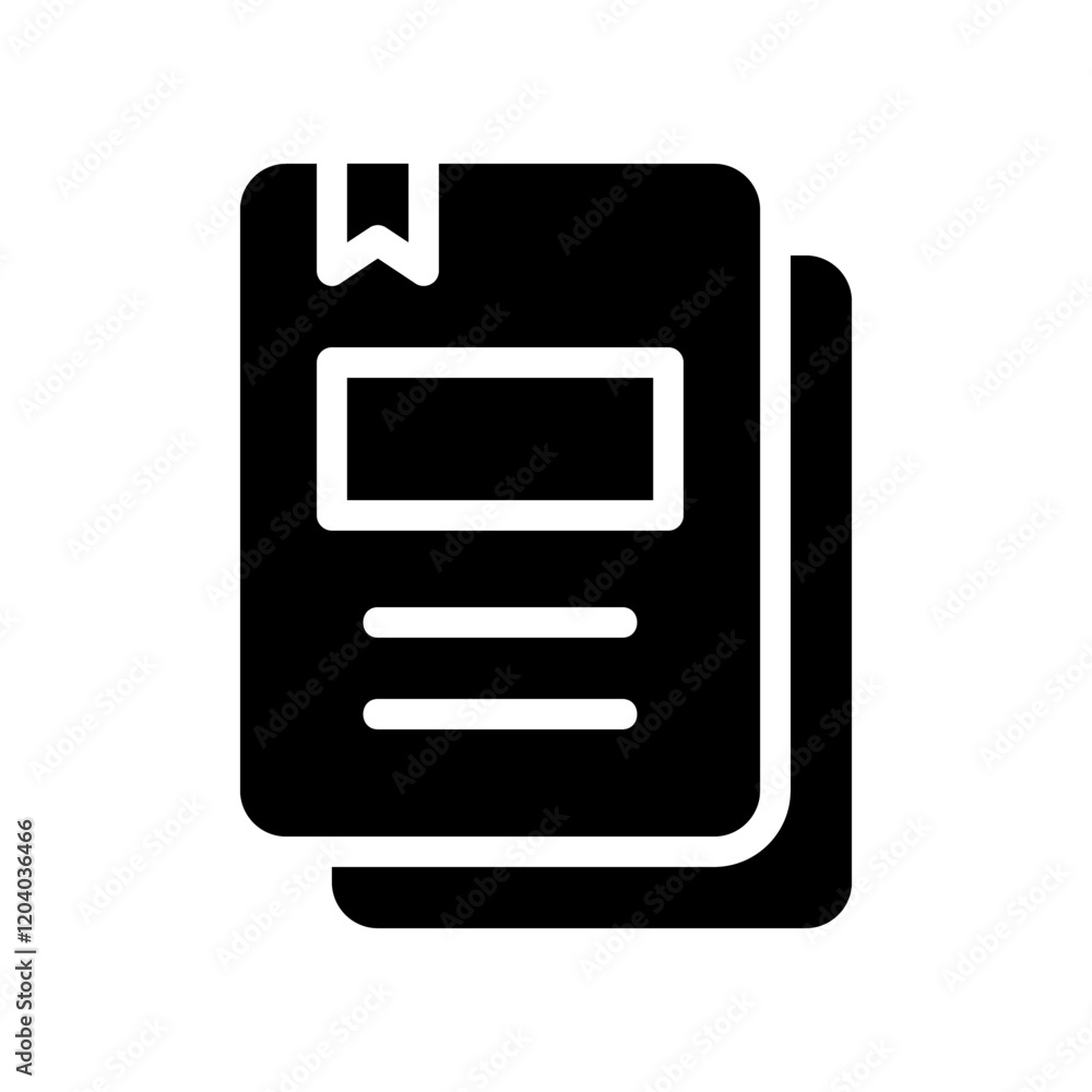 Book icon with bookmark. Concept of reading, education, and knowledge. Book icon with bookmark. Concept of reading, education, and knowledge.
