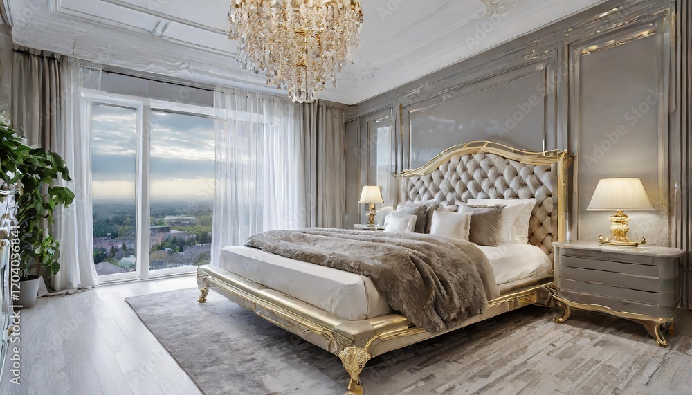 Fototapeta premium luxury comfortable bedroom