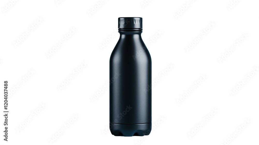 A sleek black bottle perfect for water, juice, or any beverage of choice. transparent background A sleek black bottle perfect for water, juice, or any beverage of choice. transparent background