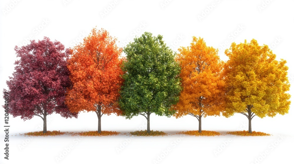 Colorful Autumn Trees in Various Shades of Red, Orange, and Yellow Colorful Autumn Trees in Various Shades of Red, Orange, and Yellow