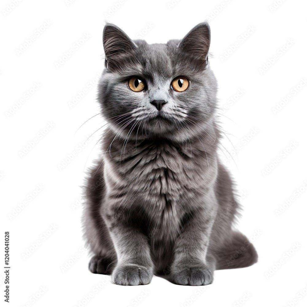 Gray cat isolated on transparent background Gray cat isolated on transparent background