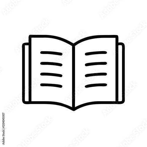 Open book icon illustration on a transparent background for educational purposes