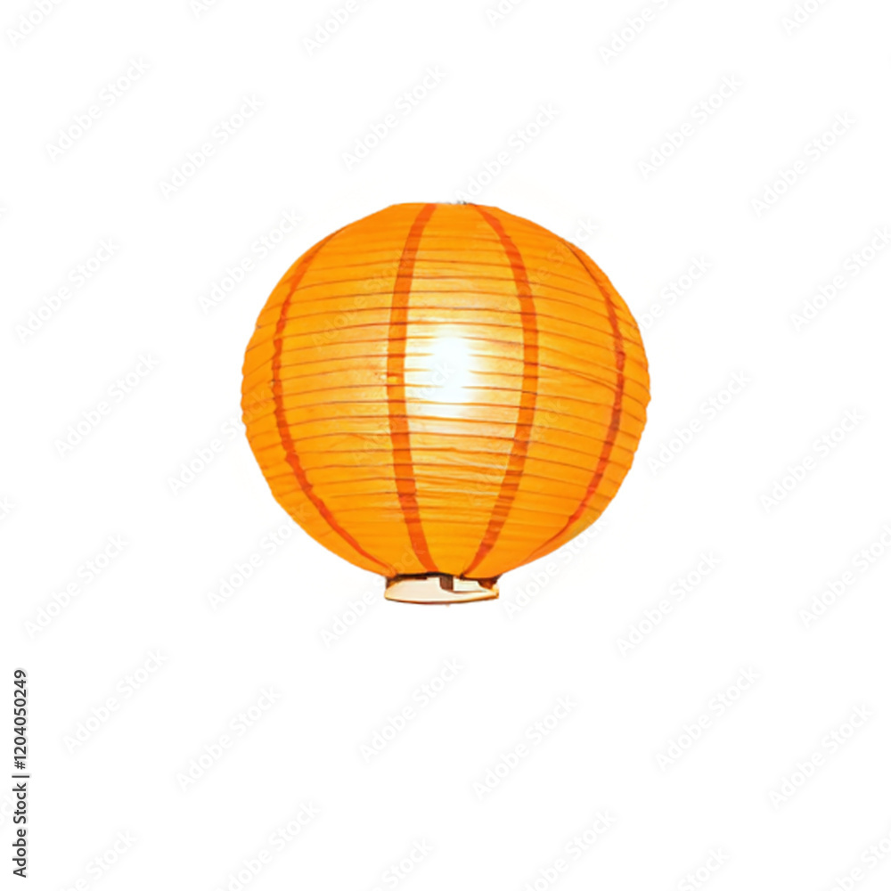Fototapeta premium Orange Paper Lantern Glowing isolated on transparent background