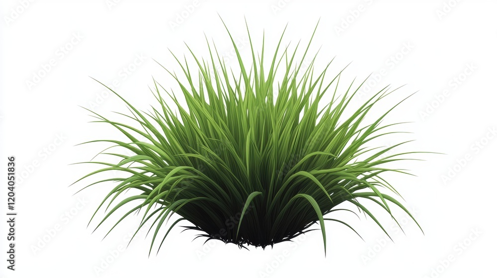 Lush Green Grass Clump Isolated on White Background for Design Lush Green Grass Clump Isolated on White Background for Design