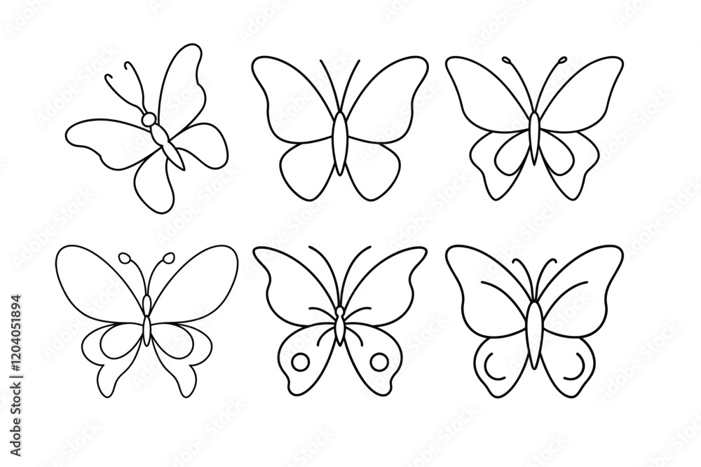 Fototapeta premium Set of Butterfly Vector icon design