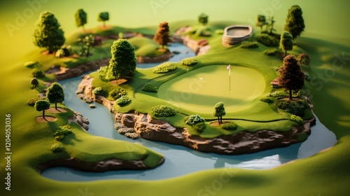 Unique miniature golf course design showcasing vibrant landscaping and water features for enthusiastic players