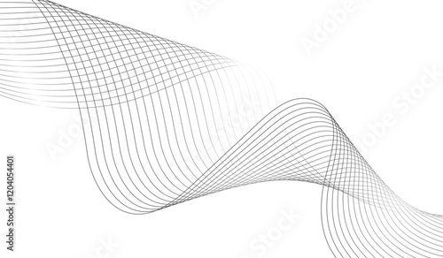 Abstract colorful wave element for design. Digital frequency track equalizer. Stylized line art background. Vector illustration. Wave with lines created using blend tool. 