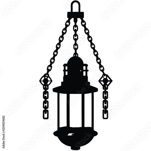 Hanging lights on a white background