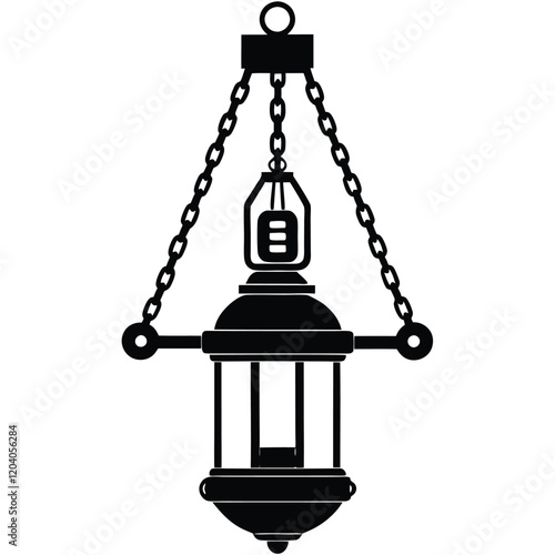 Hanging lights on a white background