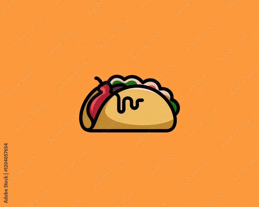 A Simple Illustration Of A Delicious Taco A Simple Illustration Of A Delicious Taco