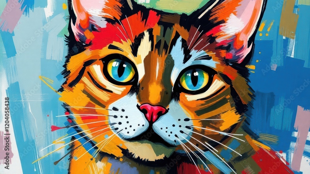 Fototapeta Cat head with pattern.