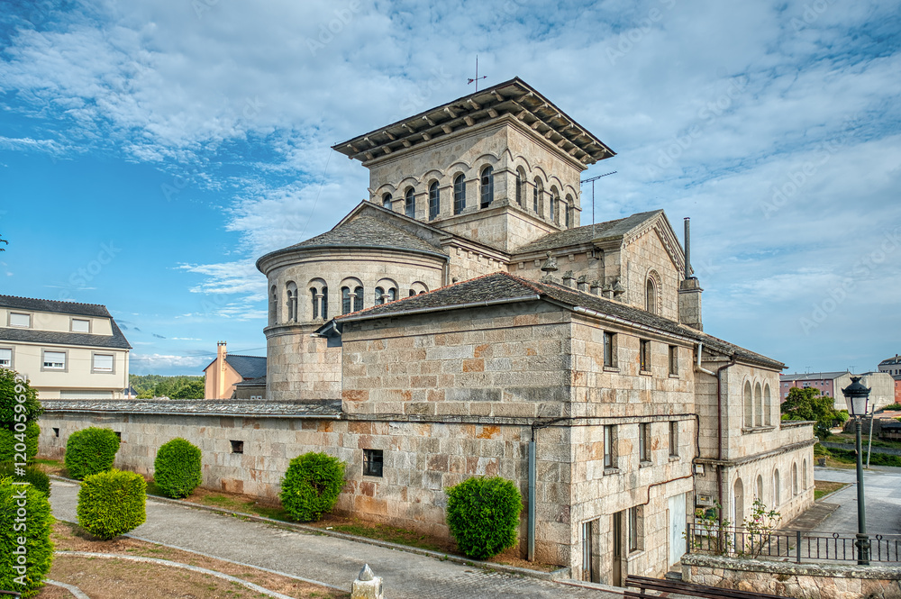 Fototapeta premium Church of Santa María de Lagostelle, Guitiriz, Galicia Spain