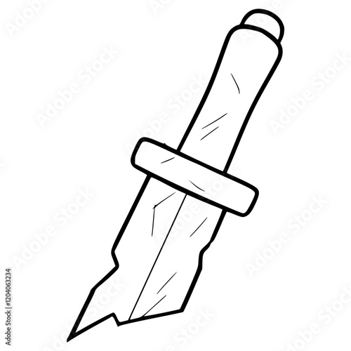 broken sword illustration hand drawn outline vector