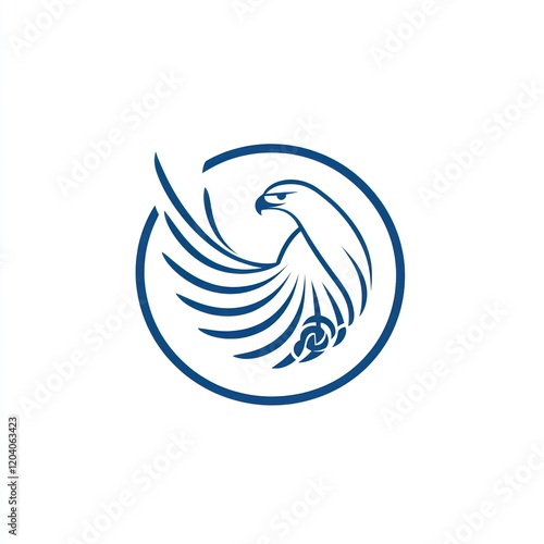 Eagle logo, stylized design, emblem, graphic, vector art, for use in branding photo