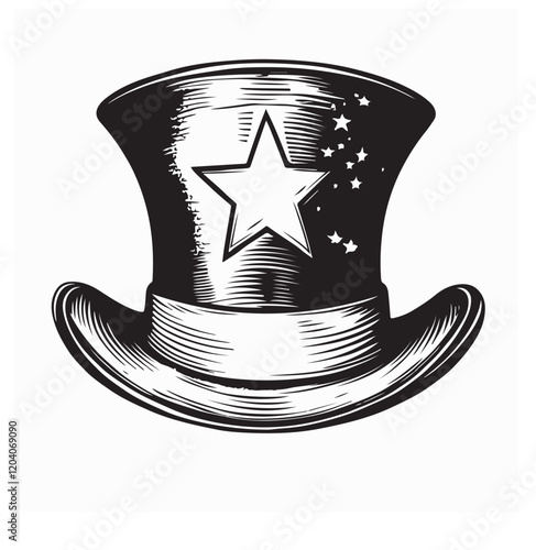 American Uncle Sam hat Vector Image isolated on white background.
