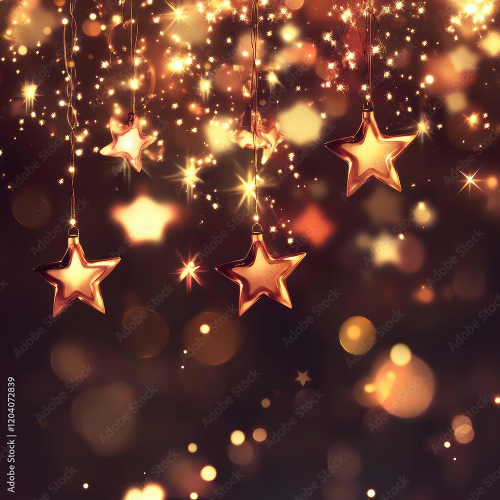 Magical Holiday Design with Sparkling Lights and Shining Stars Magical Holiday Design with Sparkling Lights and Shining Stars