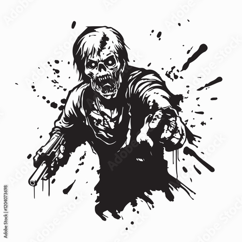 Zombie Undead Rotten image vector isolated on white background.