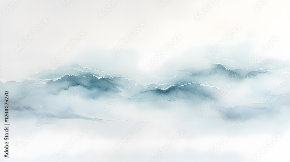 Gentle mist floating over calm water with soft cloud textures blending into the horizon. Gentle mist floating over calm water with soft cloud textures blending into the horizon.