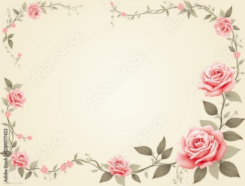 pink rose frame