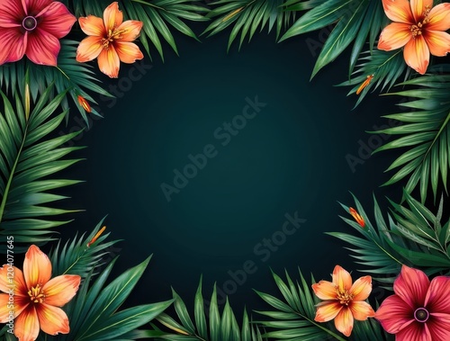frame with flowers